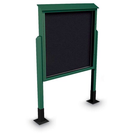 United Visual Products Sliding Door Indoor Enclosed Corkboard, 4 UV9025ACSH4824-SATIN-BLSPRU